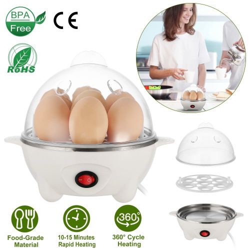Electric Egg Cooker 7-Capacity BPA-Free Hard-Boiled Egg Maker w/ Auto-Off Measuring Cup Electric Egg Cooker 7-Capacity BPA-Free Hard-Boiled Egg Maker w/ Auto-Off Measuring Cup