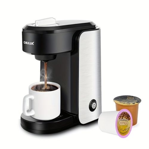 CHULUX Stainless Steel Single Serve Coffee Maker for Capsule,Visiable Gradient Water Reservoir,One Button Operation and Auto Shut Off,1000 Watts CHULUX Stainless Steel Single Serve Coffee Maker for Capsule,Visiable Gradient Water Reservoir,One Button Operation and Auto Shut Off,1000 Watts