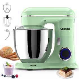 3-IN-1 Electric Stand Mixer, 660W 10-Speed With Pulse Button, Attachments include 6.5QT Bowl, Dough Hook, Beater, Whisk for Most Home Cooks, Agave Gre