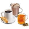 French Press with Cocoa Attachment, Glass Carafe, 1 Liter, Black,