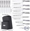 Kitchen Knife Set; LapEasy 15 Piece Knife Sets with Block Chef Knife Stainless Steel Hollow Handle Cutlery with Manual Sharpener