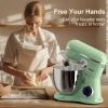 3-IN-1 Electric Stand Mixer, 660W 10-Speed With Pulse Button, Attachments include 6.5QT Bowl, Dough Hook, Beater, Whisk for Most Home Cooks, Agave Gre