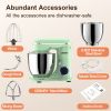 3-IN-1 Electric Stand Mixer, 660W 10-Speed With Pulse Button, Attachments include 6.5QT Bowl, Dough Hook, Beater, Whisk for Most Home Cooks, Agave Gre
