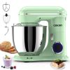 3-IN-1 Electric Stand Mixer, 660W 10-Speed With Pulse Button, Attachments include 6.5QT Bowl, Dough Hook, Beater, Whisk for Most Home Cooks, Agave Gre