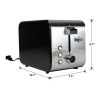 2 Slice Compact Wide Slot Toaster with 7 Shade Settings, Stainless Steel, Defrost and Reheat, Removable Crumb Tray, Easy to Clean, Black and Silver